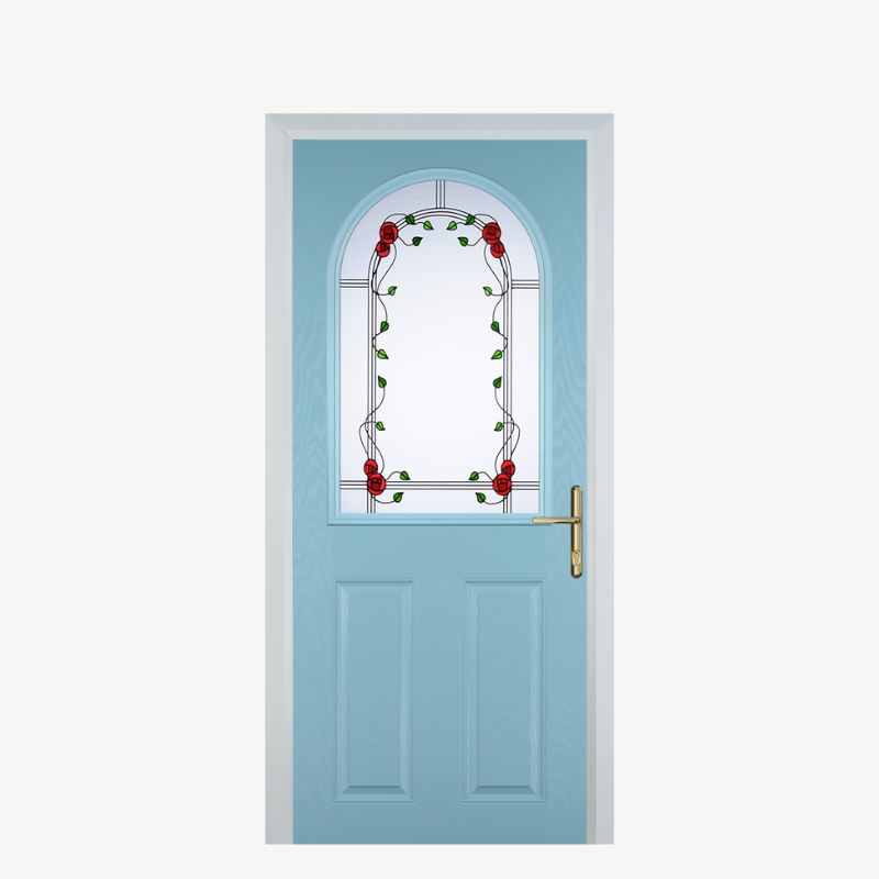 Door E 2 Panel 1 Arch Duck Egg Blue Mackintosh Rose image 0