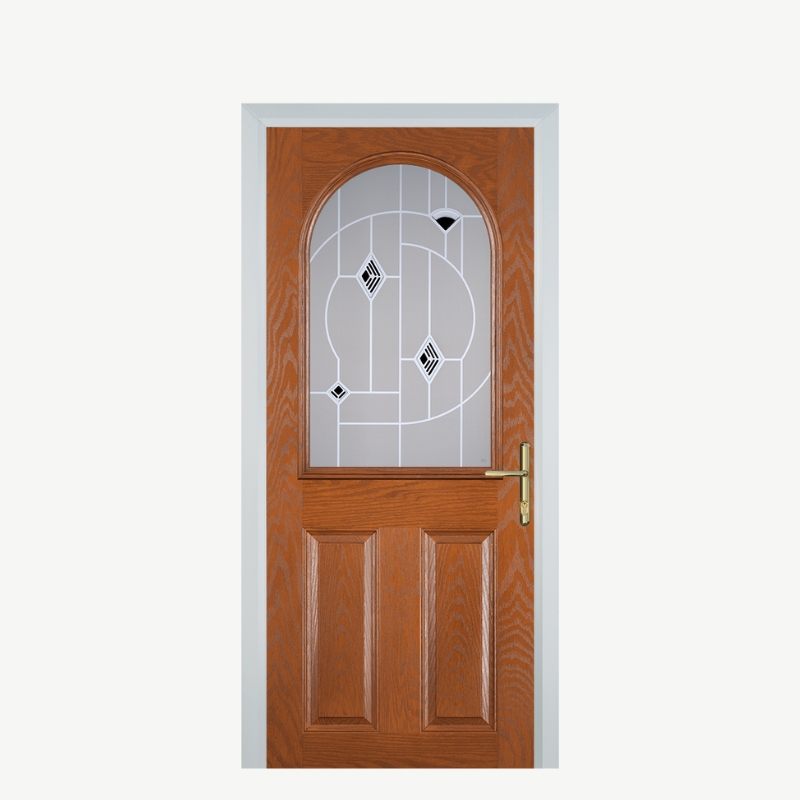 Door E 2 Panel 1 Arch Oak Murano Black image 0