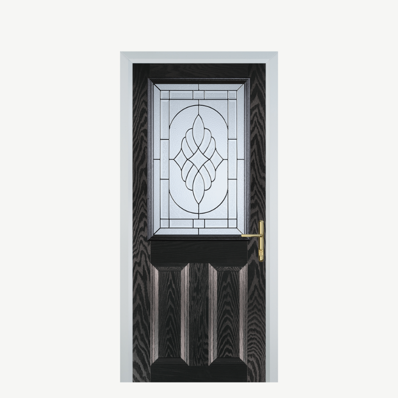 Door F 2 Panel 1 Square Black Brown Zinc Art Elegance image 0