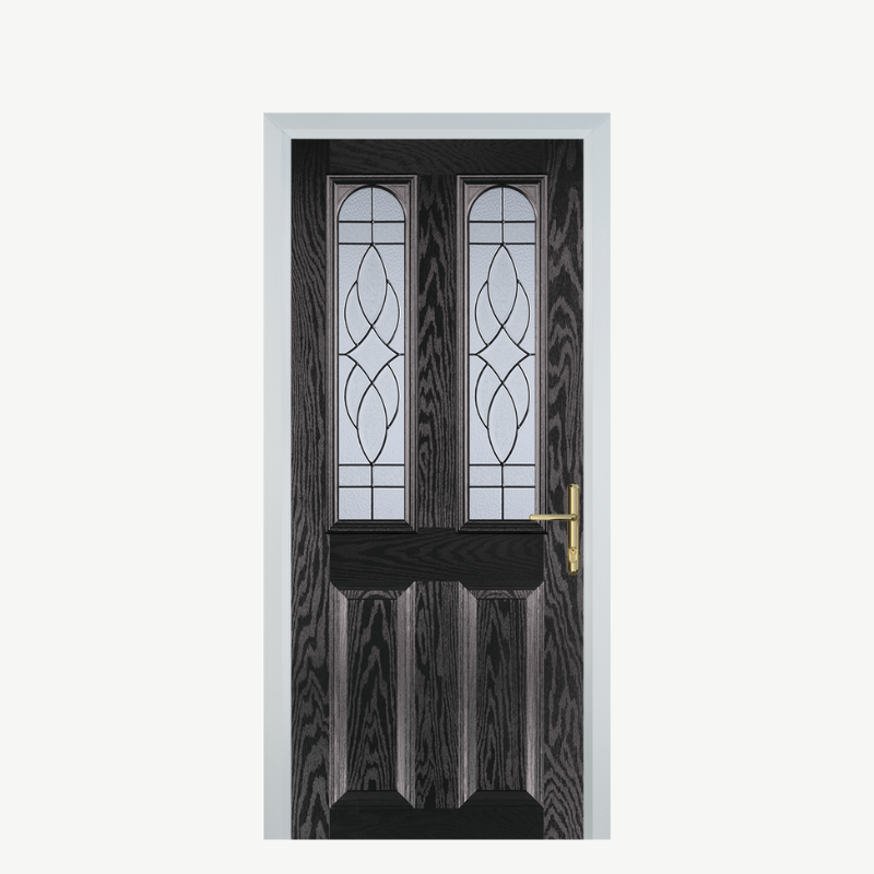 Door A 2 Panel 2 Arch Black Brown Zinc Art Elegance image 0