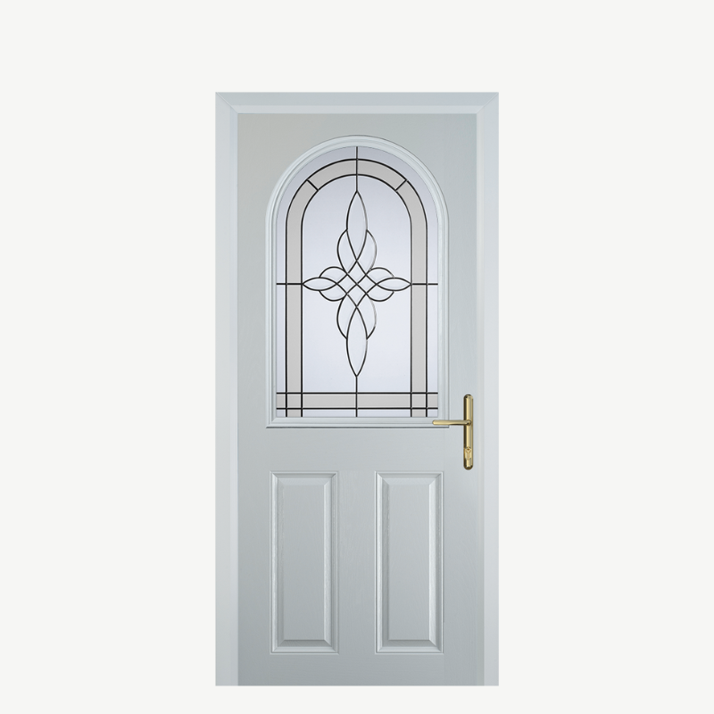 Door E 2 Panel 1 Arch White Crystal Harmony Frost image 0