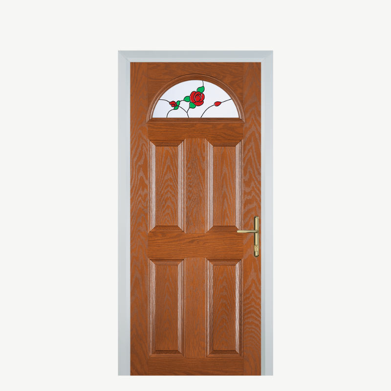 Door D 4 Panel 1 Arch Oak English Rose image 0
