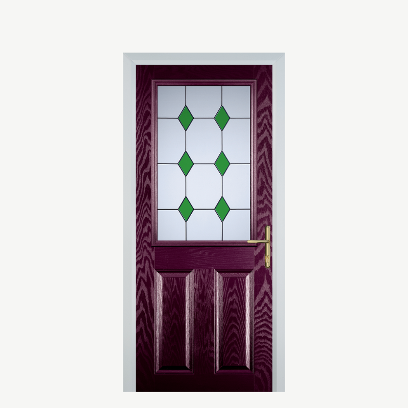 Door F 2 Panel 1 Square Purple Violet 3 Drop Diamond Green image 0