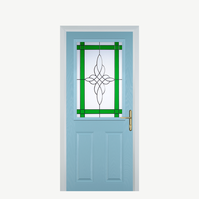 Door F 2 Panel 1 Square Duck Egg Blue Crystal Harmony Green image 0