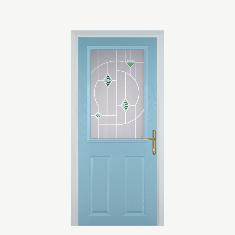 Door F 2 Panel 1 Square Duck Egg Blue Murano Green image 0