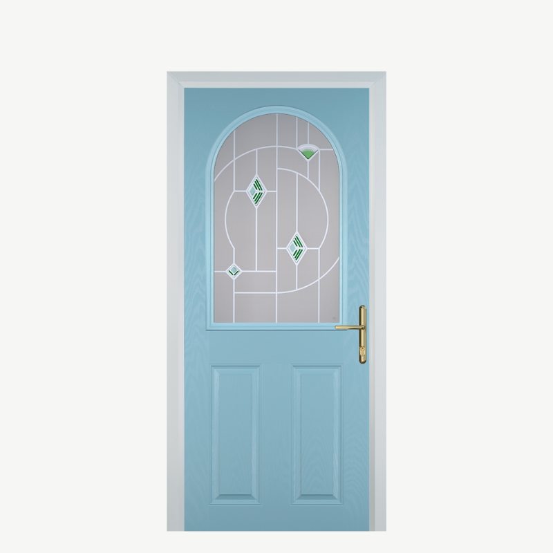 Door E 2 Panel 1 Arch Duck Egg Blue Murano Green image 0