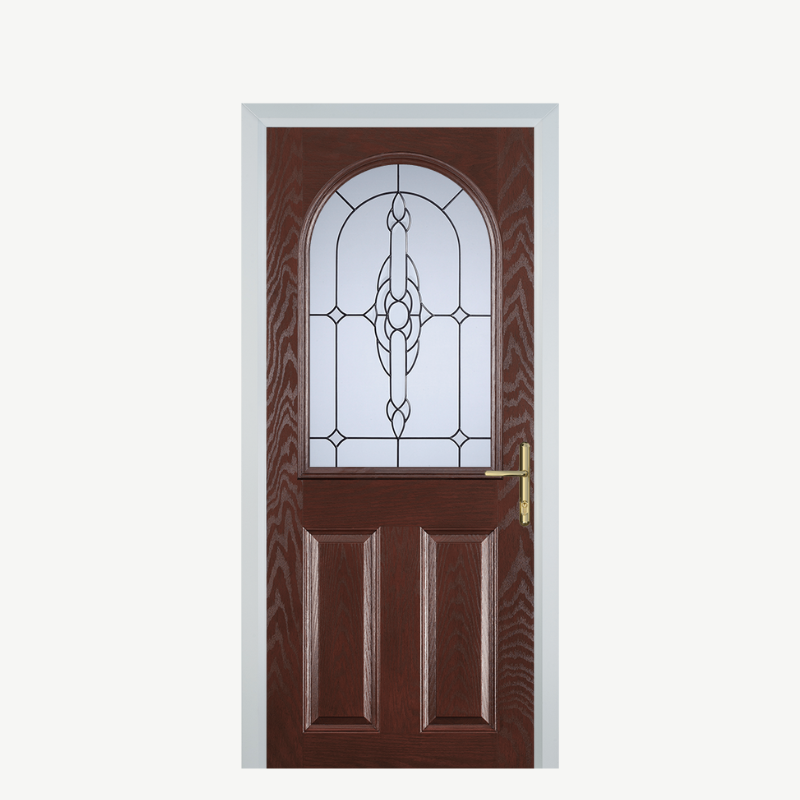 Door E 2 Panel 1 Arch Dark Wood Crystal Bohemia Frost image 0