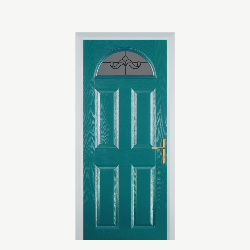 Door D 4 Panel 1 Arch Turquoise Blue Crystal Bohemia Frost image 0