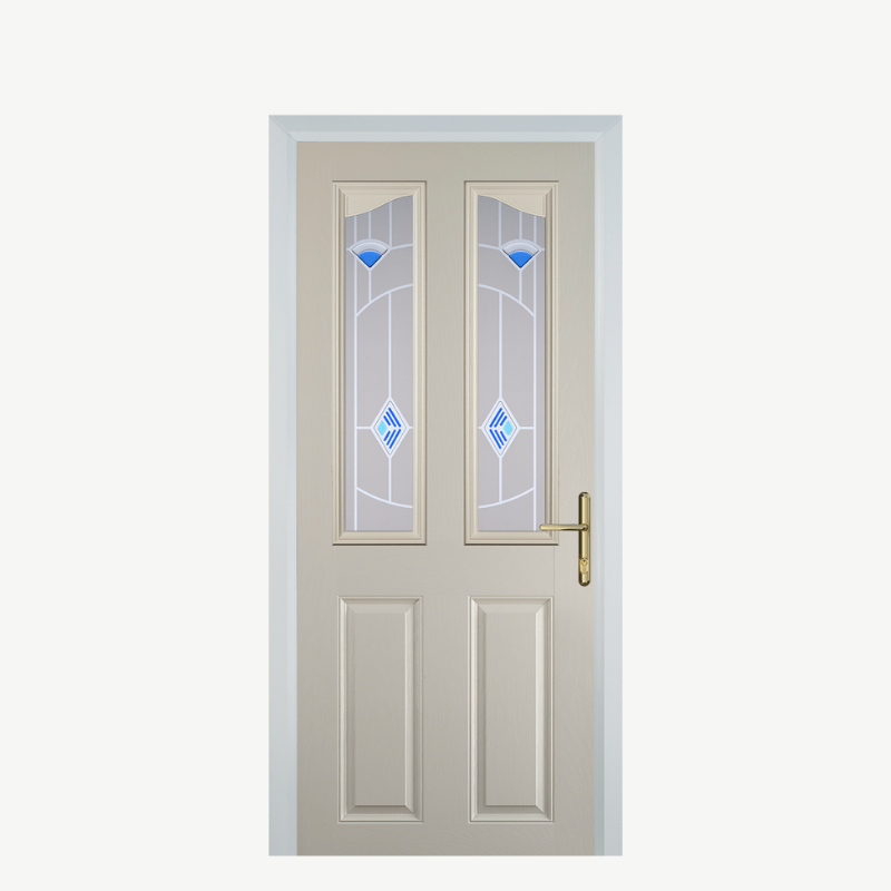 Door B 2 Panel 2 Angle Cream Murano Blue image 0