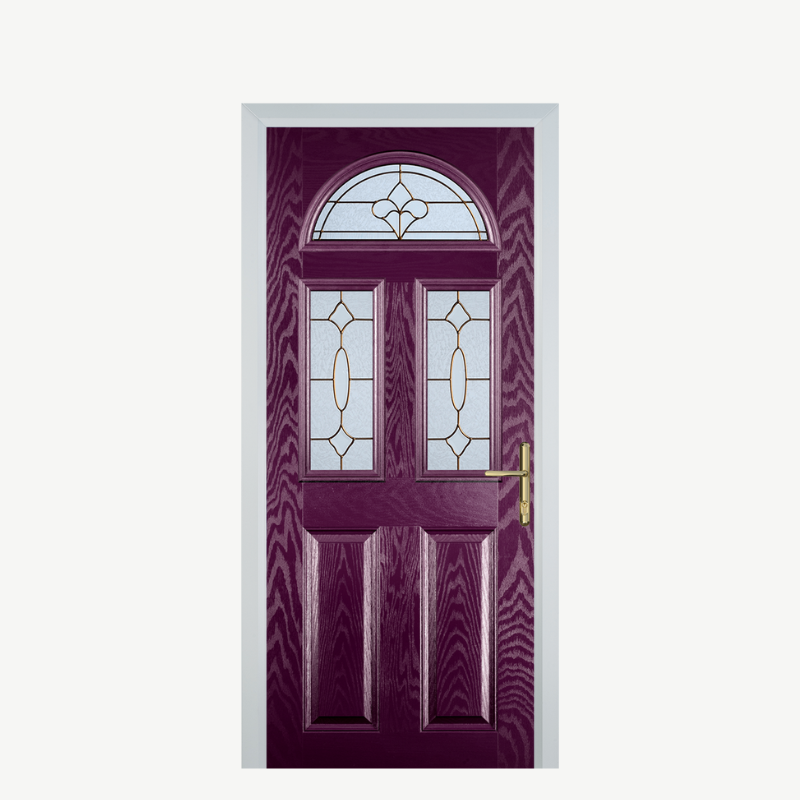 Door G 2 Panel 1 Arch Purple Violet Brass Art Clarity image 0