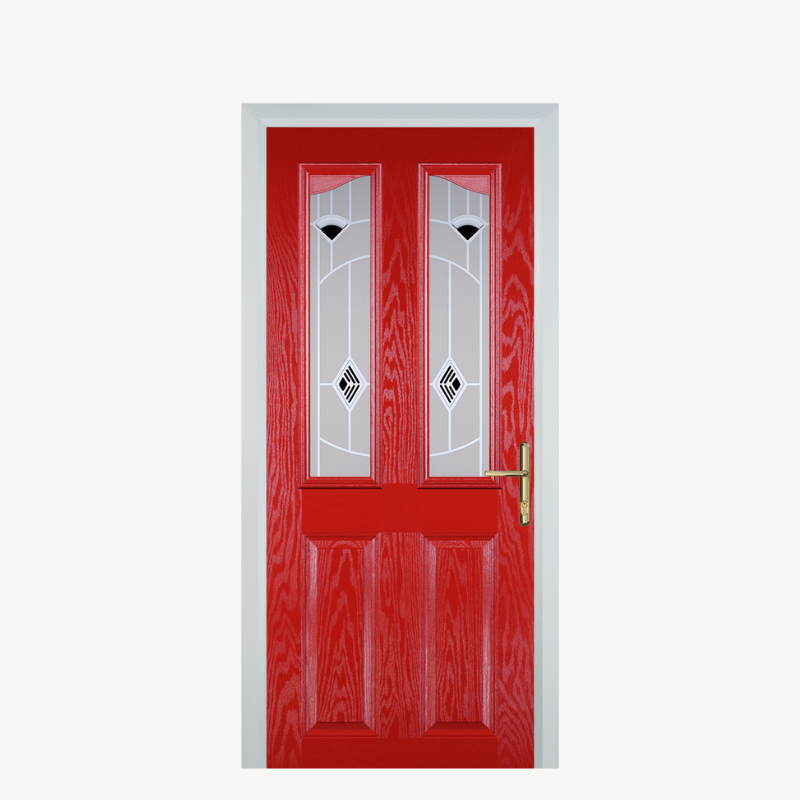 Door B 2 Panel 2 Angle Poppy Red (High Gloss) Murano Black image 0