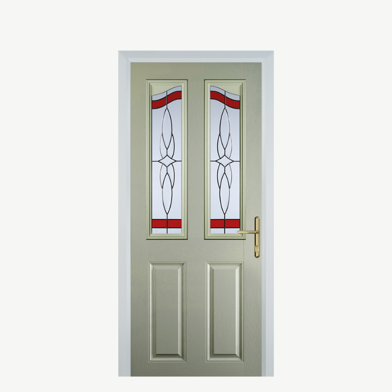 Door B 2 Panel 2 Angle Pebble Grey Crystal Harmony Red image 0