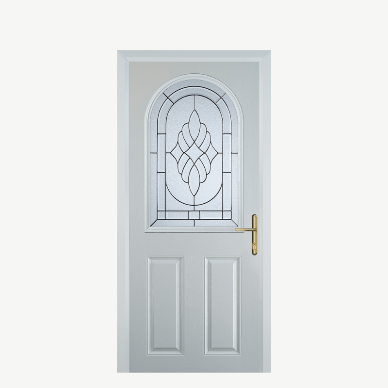 Door E 2 Panel 1 Arch White Zinc Art Elegance image 0