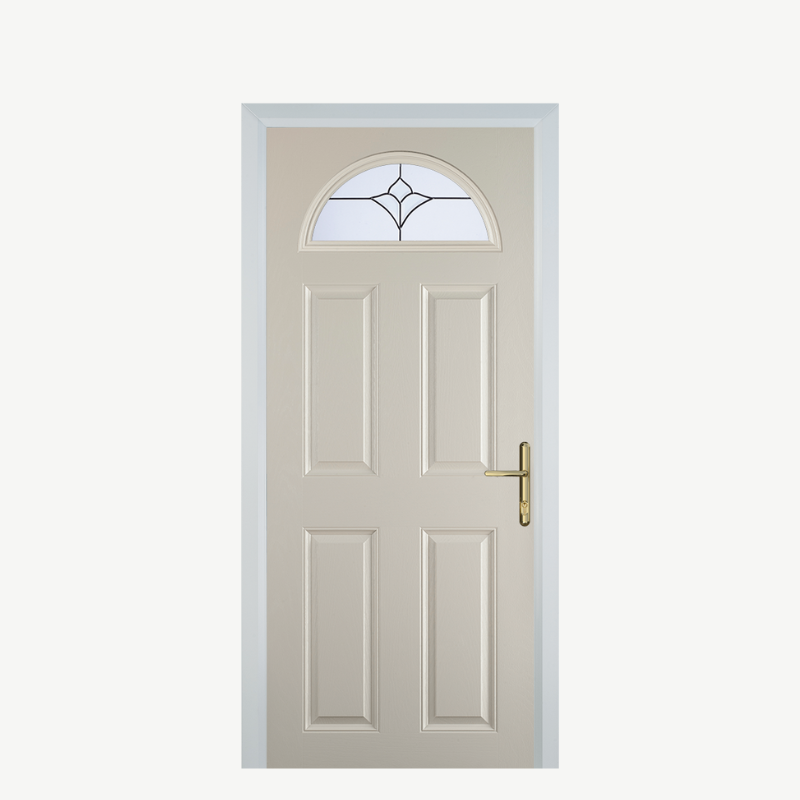 Door D 4 Panel 1 Arch Cream Crystal Tulip Arch image 0