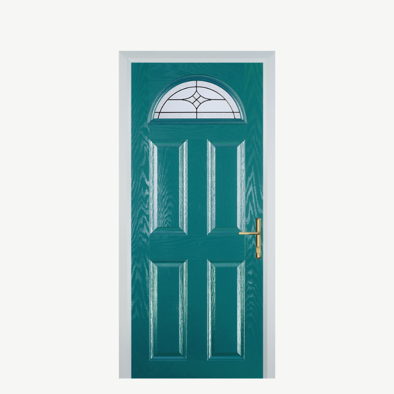 Door D 4 Panel 1 Arch Turquoise Blue Zinc Art Elegance image 0