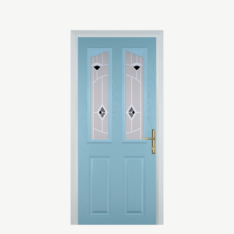 Door B 2 Panel 2 Angle Duck Egg Blue Murano Black image 0