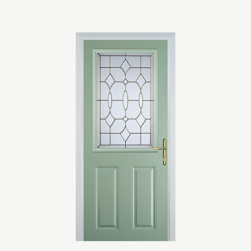 Door F 2 Panel 1 Square Chartwell Green Brass Art Clarity image 0