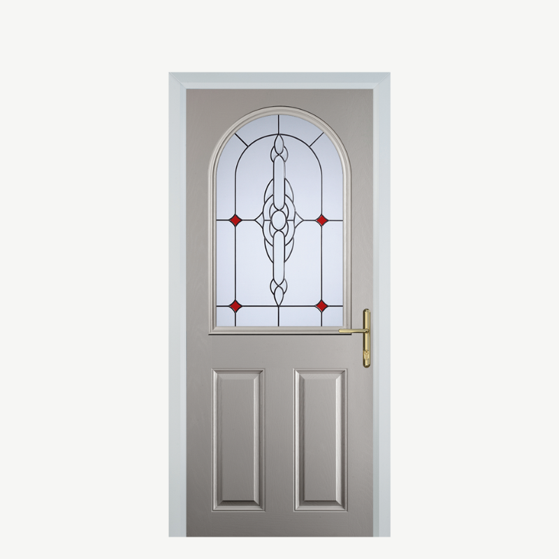 Door E 2 Panel 1 Arch Agate Grey Crystal Bohemia Red image 0