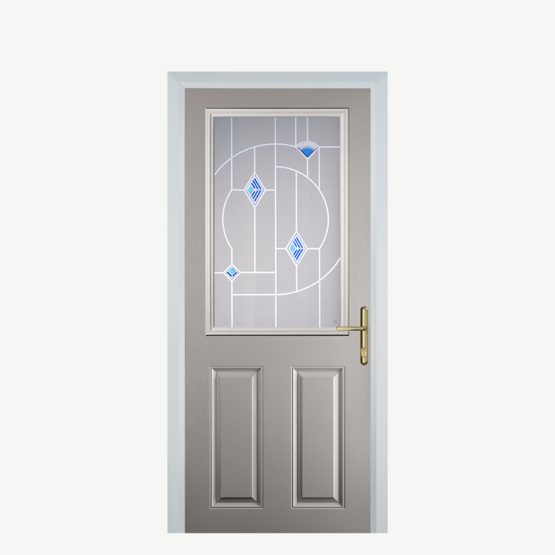 Door F 2 Panel 1 Square Agate Grey Murano Blue image 0
