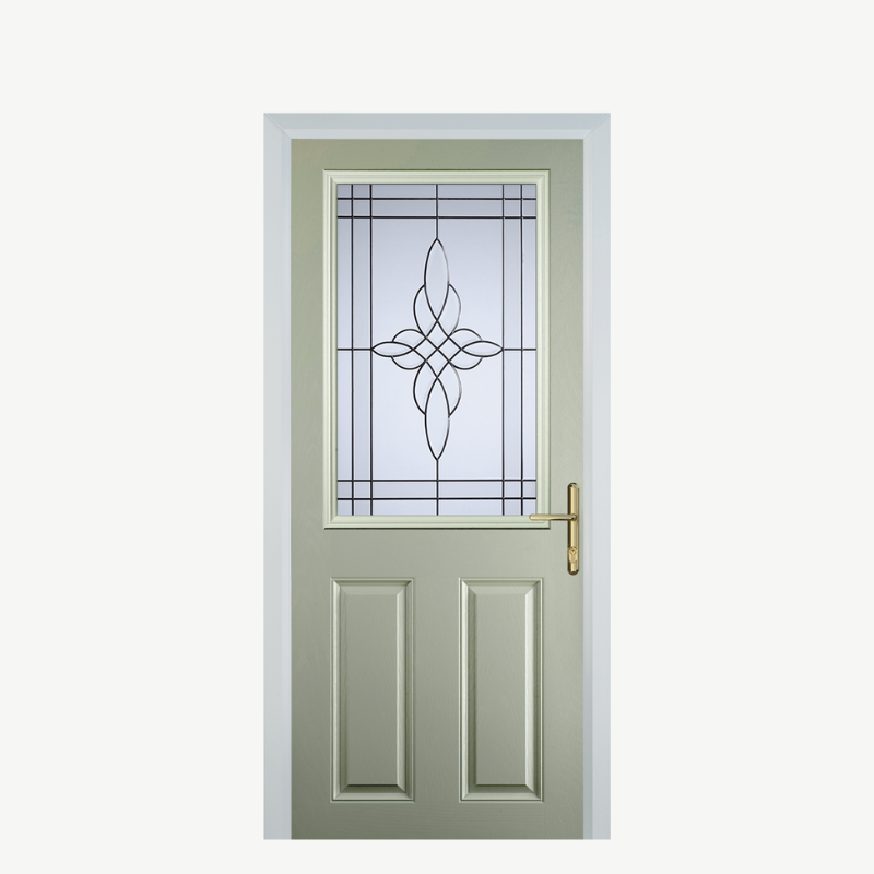 Door F 2 Panel 1 Square Pebble Grey Crystal Harmony Frost image 0