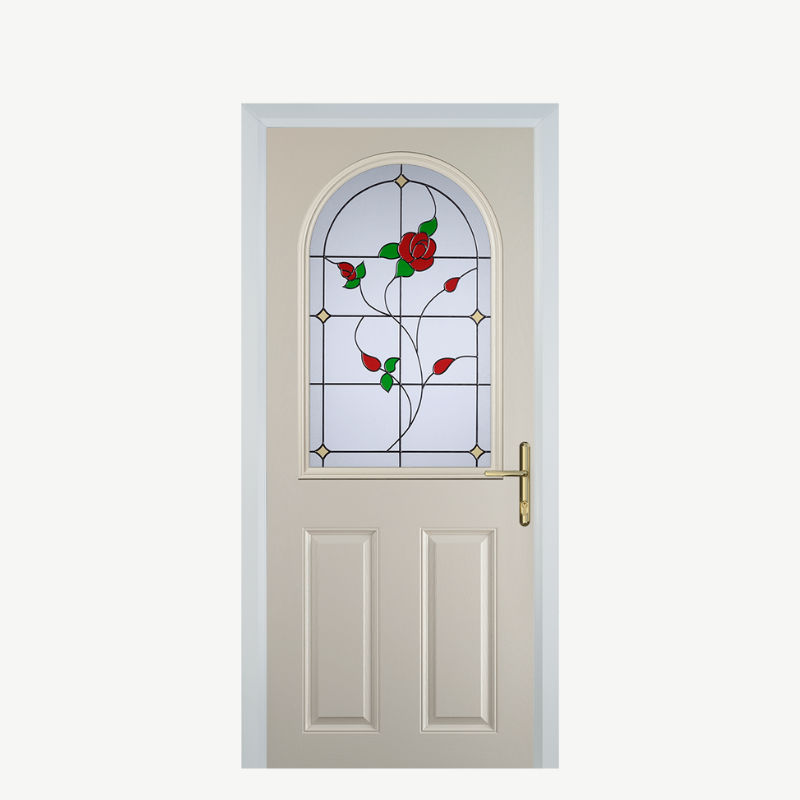Door E 2 Panel 1 Arch Cream English Rose image 0