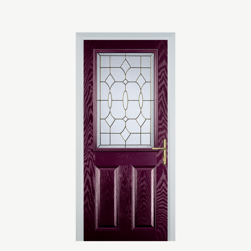 Door F 2 Panel 1 Square Purple Violet Brass Art Clarity image 0