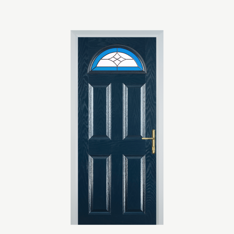 Door D 4 Panel 1 Arch Blue Crystal Harmony Blue image 0