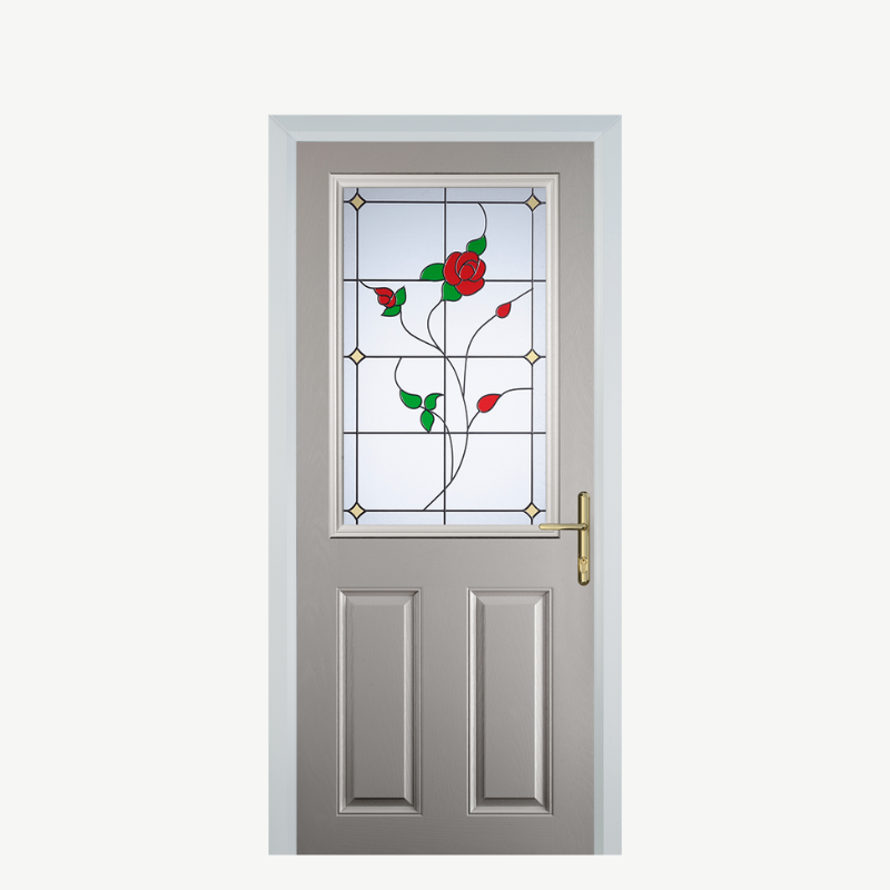 Door F 2 Panel 1 Square Agate Grey English Rose image 0