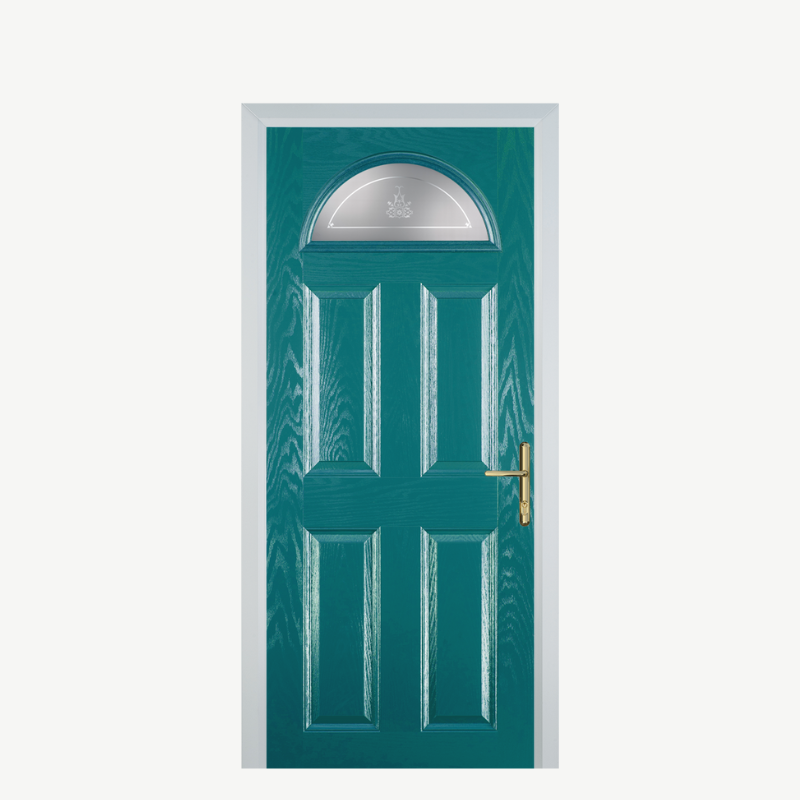 Door D 4 Panel 1 Arch Turquoise Blue Straxton image 0