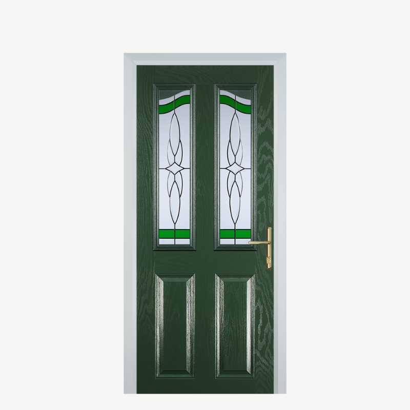 Door B 2 Panel 2 Angle Green Crystal Harmony Green image 0