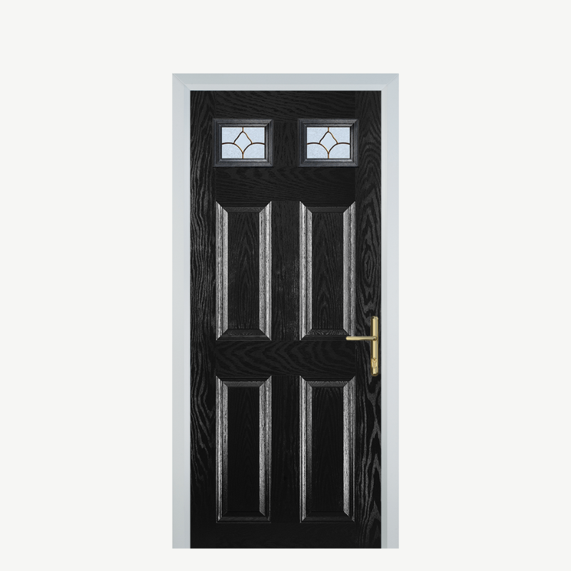 DoorI 4 Panel 2 Square Black Brass Art Clarity image 0