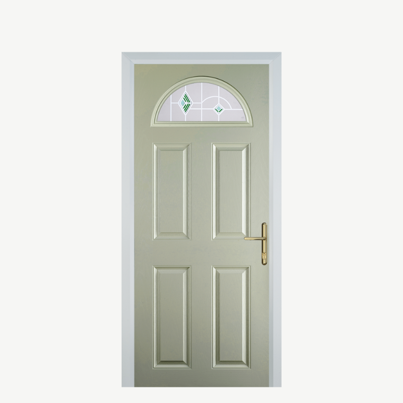 Door D 4 Panel 1 Arch Pebble Grey Murano Green image 0