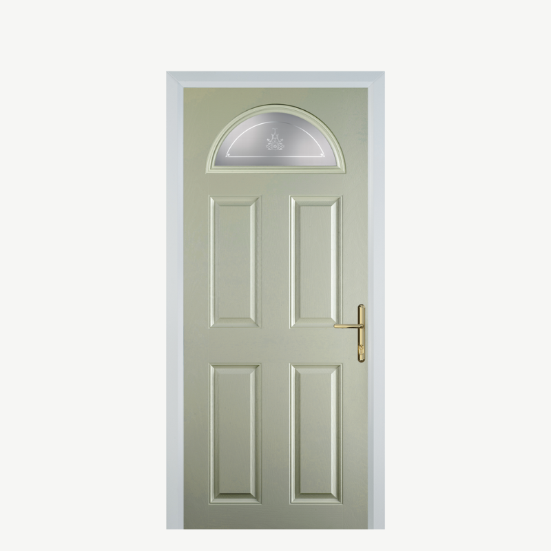 Door D 4 Panel 1 Arch Pebble Grey Straxton image 0