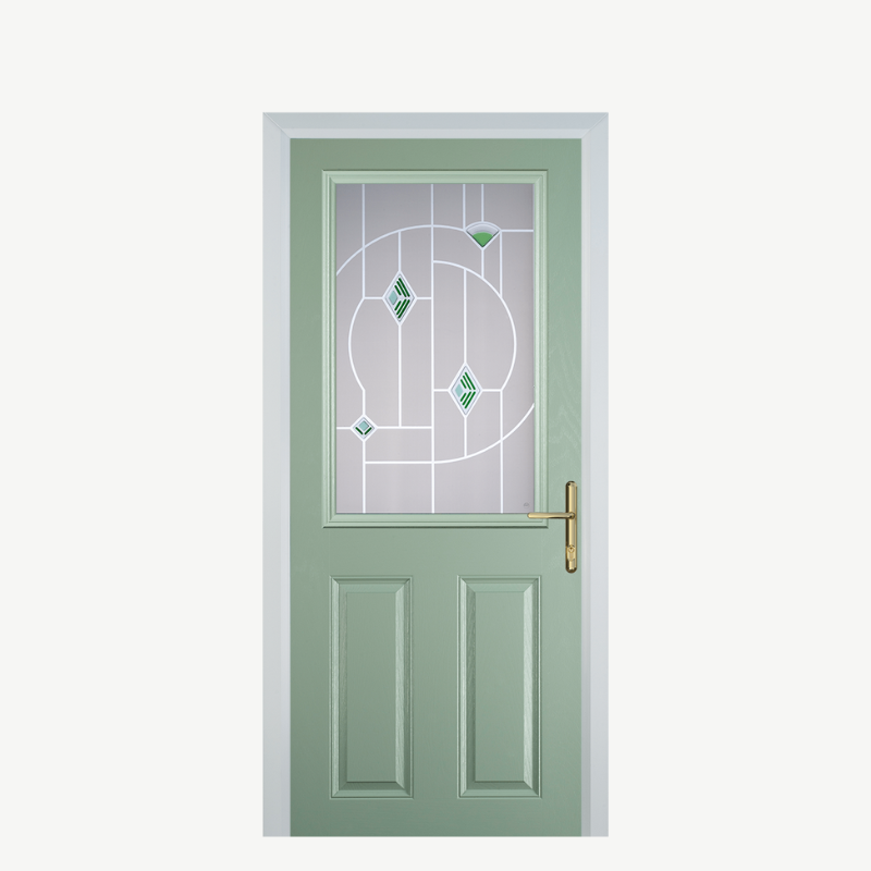 Door F 2 Panel 1 Square Chartwell Green Murano Green image 0