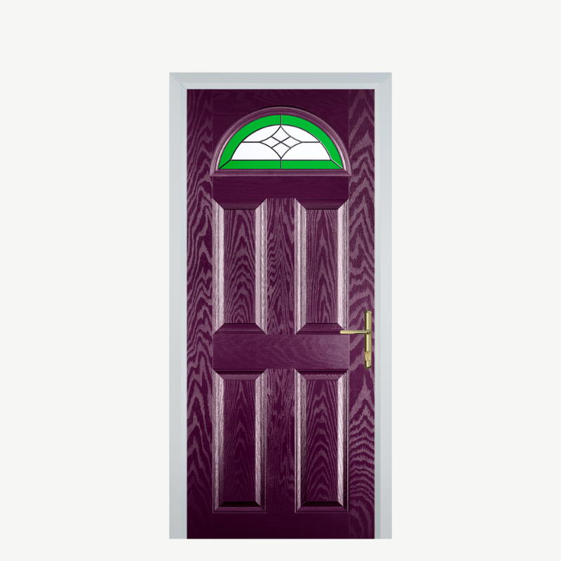 Door D 4 Panel 1 Arch Purple Violet Crystal Harmony Green image 0