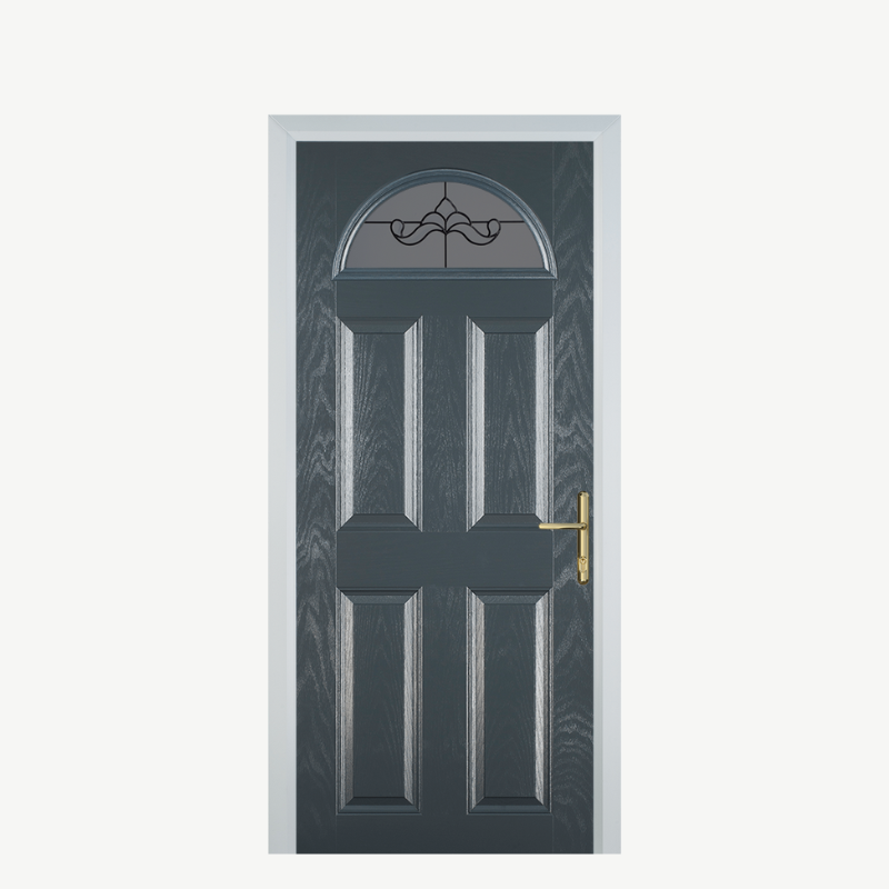 Door D 4 Panel 1 Arch Grey Crystal Bohemia Frost image 0
