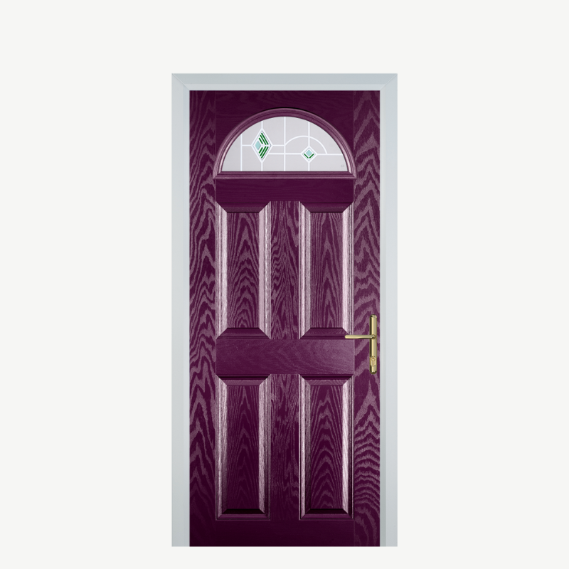 Door D 4 Panel 1 Arch Purple Violet Murano Green image 0