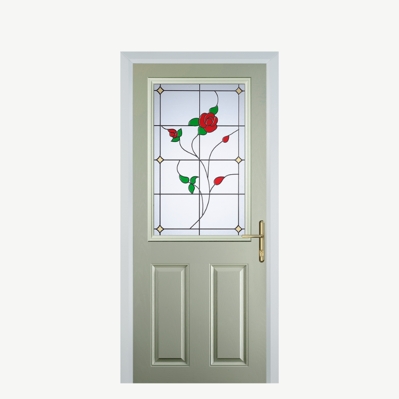 Door F 2 Panel 1 Square Pebble Grey English Rose image 0