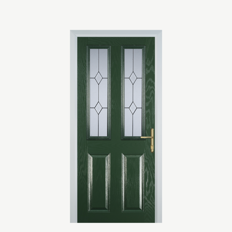Door C 2 Panel 2 Square Green Classic image 0