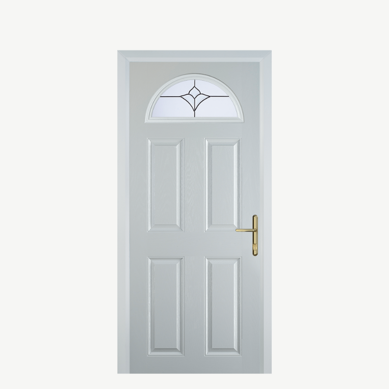 Door D 4 Panel 1 Arch White Crystal Tulip Arch image 0