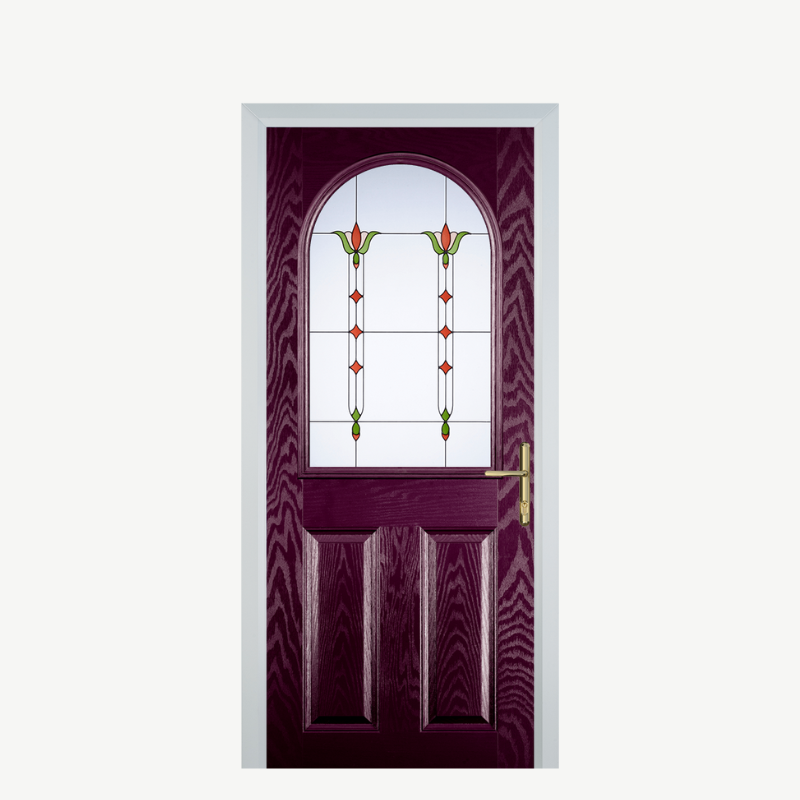 Door E 2 Panel 1 Arch Purple Violet Fleur image 0