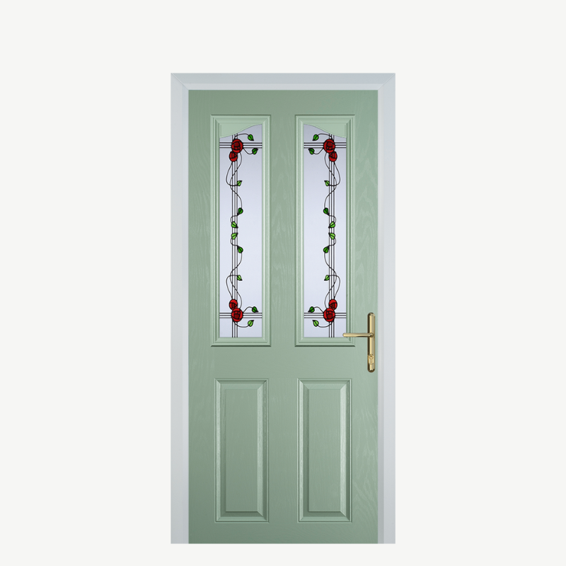 Door B 2 Panel 2 Angle Chartwell Green Mackintosh Rose image 0