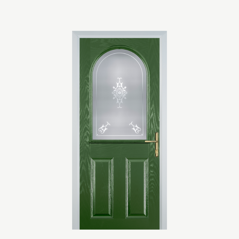 Door E 2 Panel 1 Arch Fern Green Straxton image 0