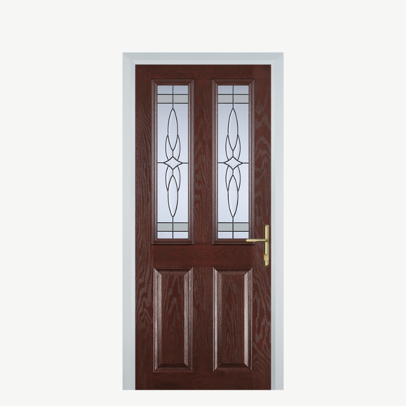 Door C 2 Panel 2 Square Black Brown Crystal Harmony Frost image 0