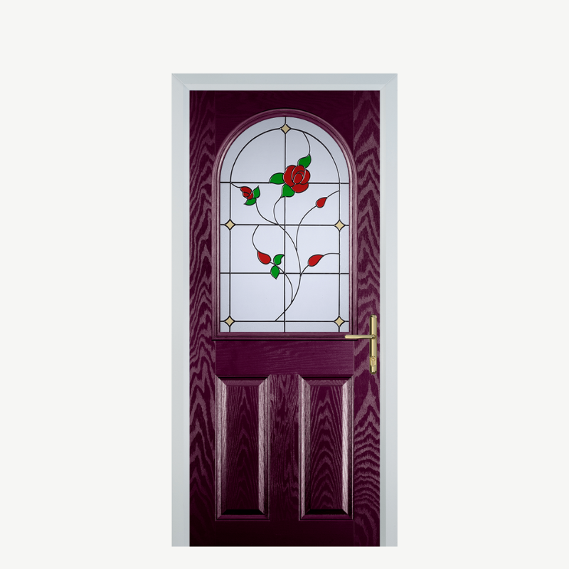 Door E 2 Panel 1 Arch Purple Violet English Rose image 0
