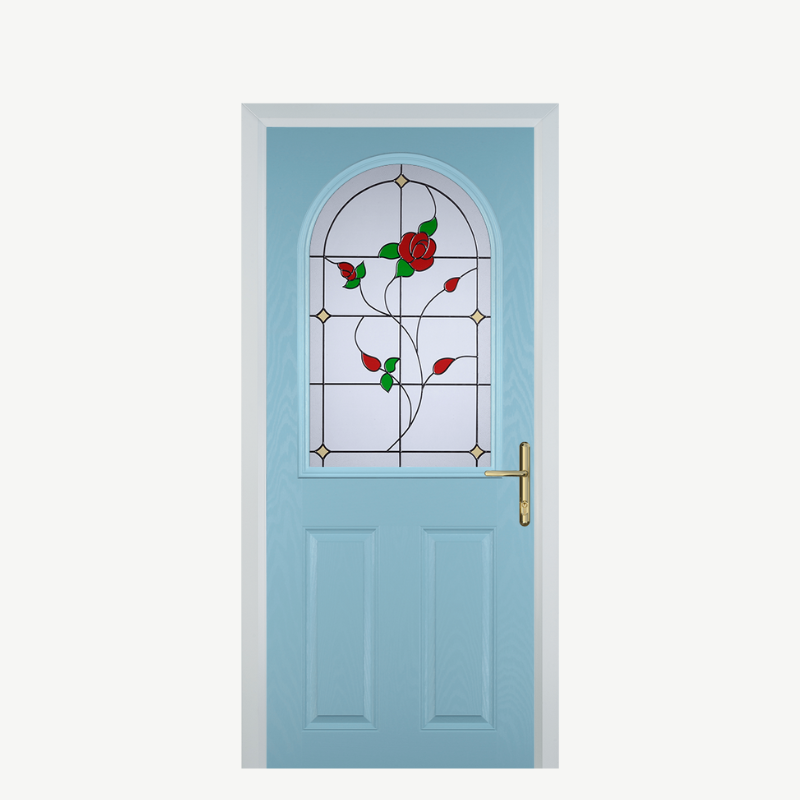 Door E 2 Panel 1 Arch Duck Egg Blue English Rose image 0