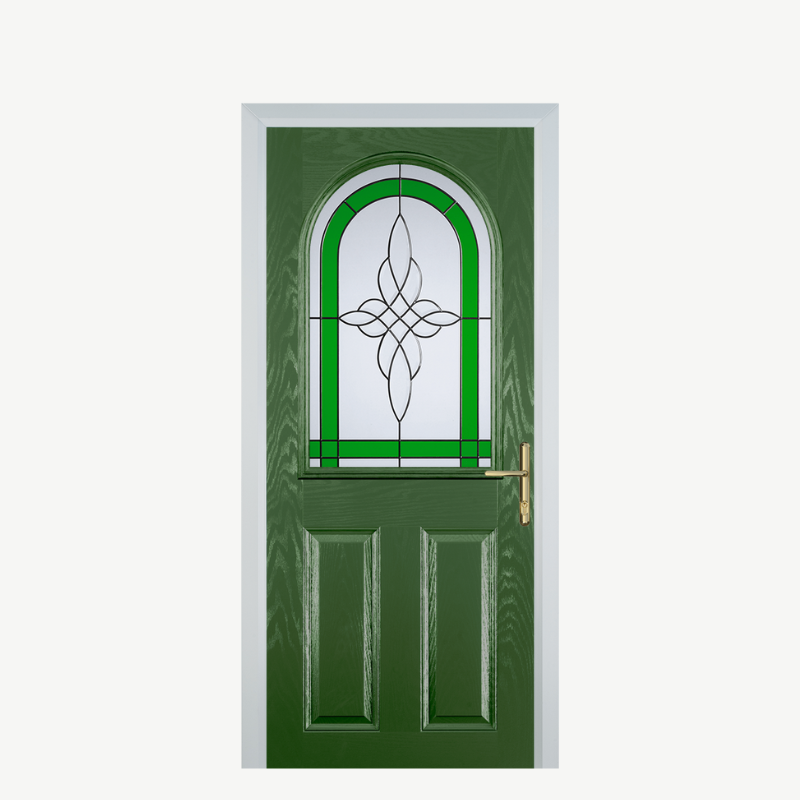 Door E 2 Panel 1 Arch Fern Green Crystal Harmony Green image 0
