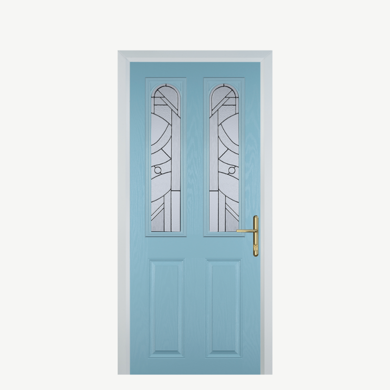 Door A 2 Panel 2 Arch Duck Egg Blue Zinc Art Abstract image 0