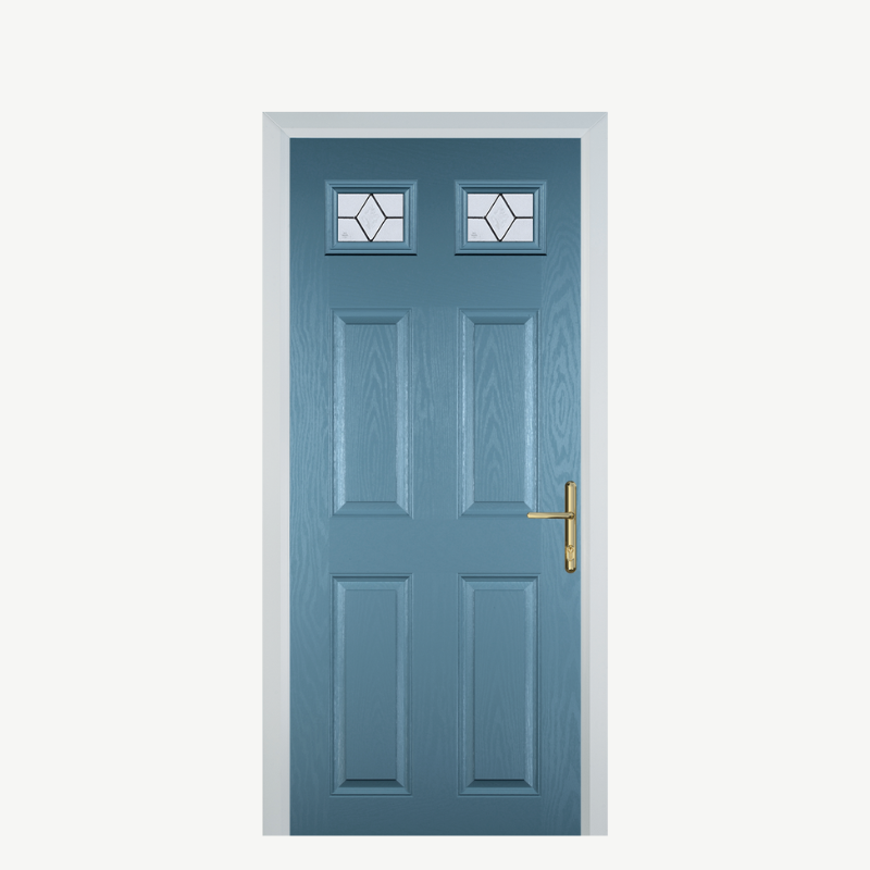 DoorI 4 Panel 2 Square Pastel Blue Classic image 0