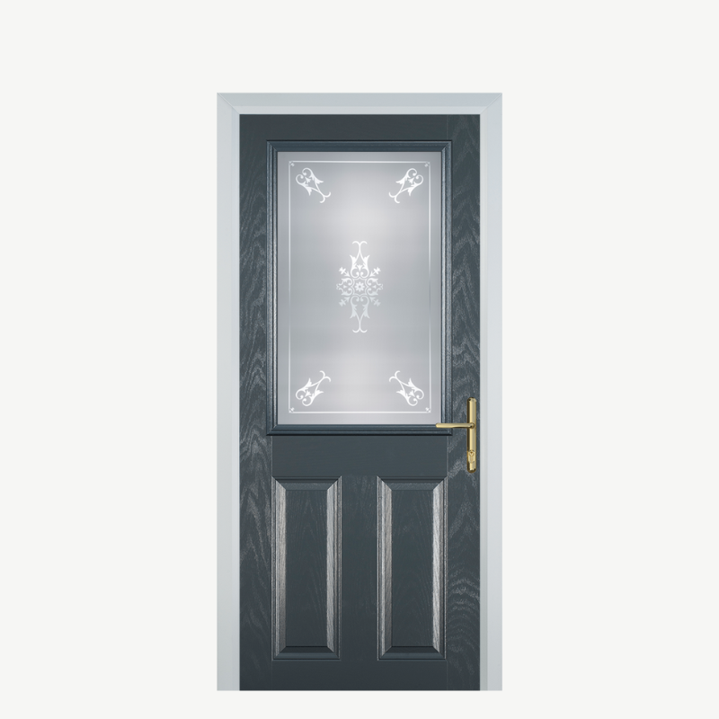 Door F 2 Panel 1 Square Grey Straxton image 0